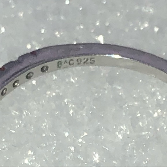 Vtg sterling rainbow multi gem stone chevron V ring sz 6.75 - Picture 11 of 15